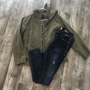 Olive Gap utility jacket size medium